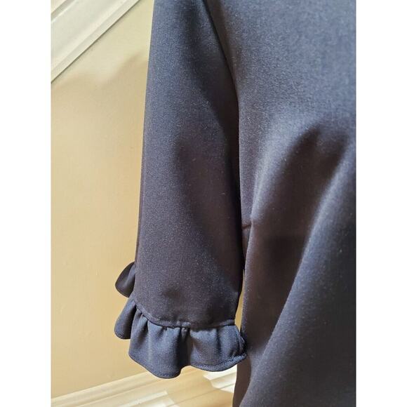 Sharagano Women Blue Polyester Round Neck 3/4 Sleeve Knee Length Dress Size 16 - Picture 3 of 12